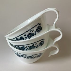 3 Corelle Old Town Blue (Blue Onion) Tea / Coffee Cups - Livingware Corning